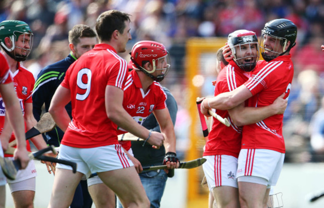 Paudie O’Sullivan and Shane O’Neill celebrate