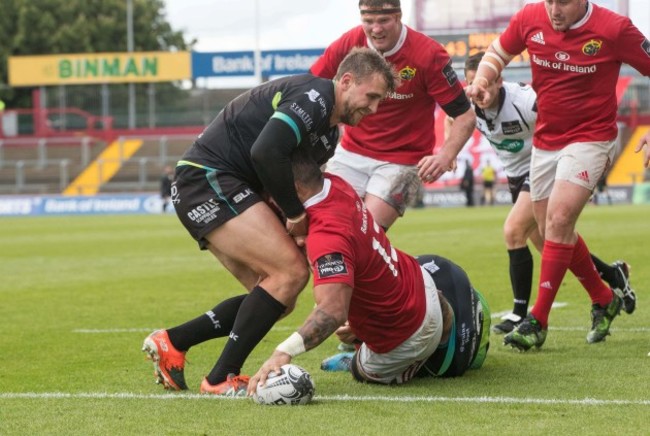 Francis Saili scores a try