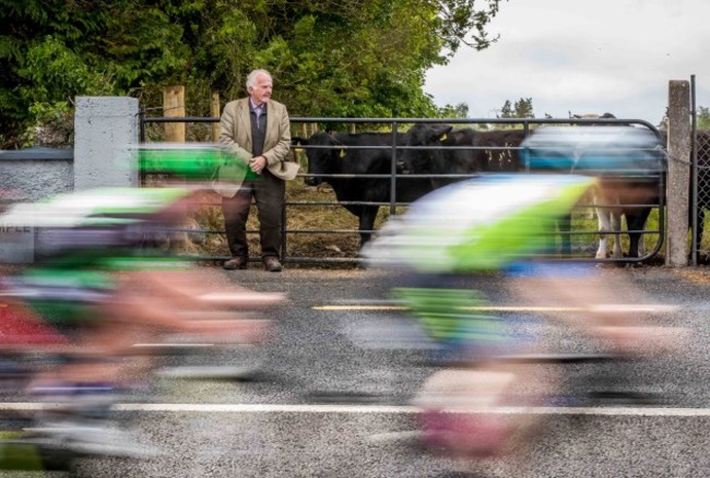 Paddy Mulryan from Glinsk watches the riders of the 2017 An Post Ras as they pass through Drumatemple