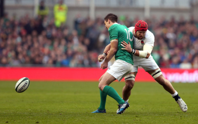 James Haskell tackles Johnny Sexton