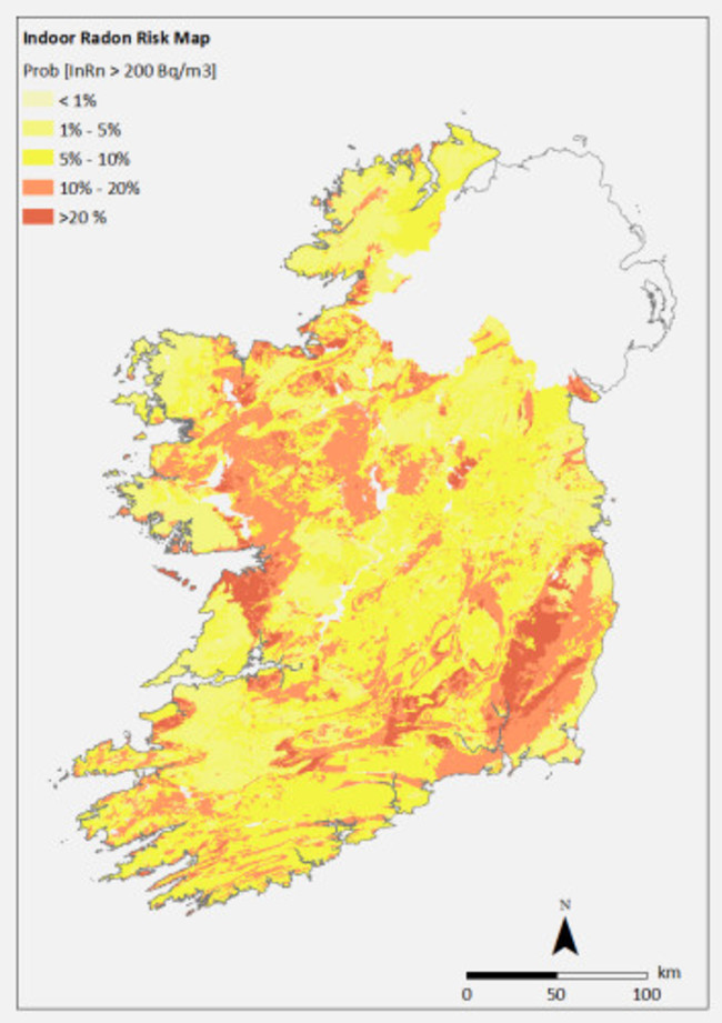 Modelled Indoor Radon Probability