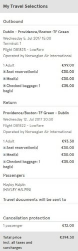 norwegian airlines checked baggage fee