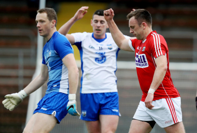 Paul Kerrigan celebrates scoring the first goal of the game