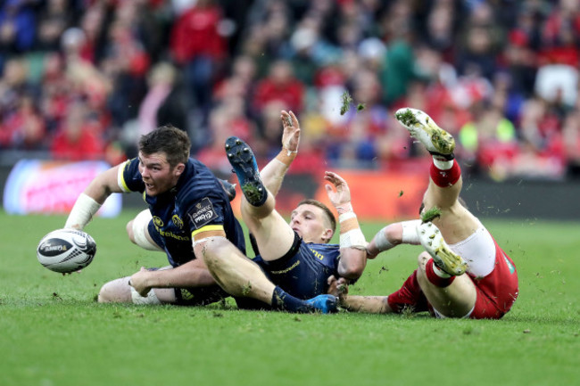 Peter O'Mahony and Andrew Conway with Steff Evans