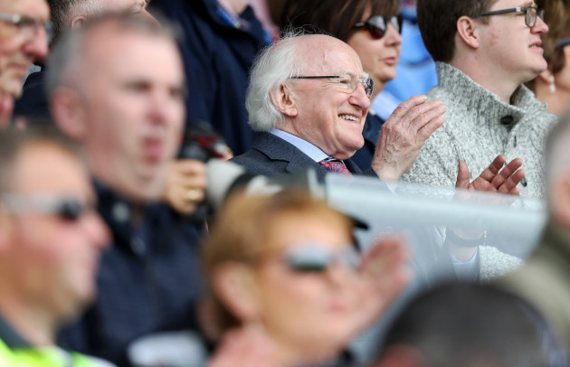 Michael D Higgins attends todays game