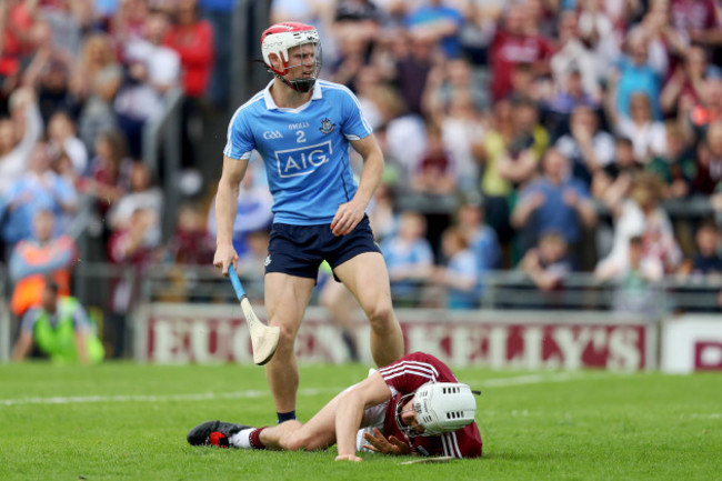 Jason Flynn is fouled by Cian O’Callaghan as he celebrates scoring a goal