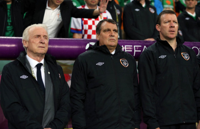 Giovanni Trapattoni, assistant Marco Tardelli and coach Alan Kelly