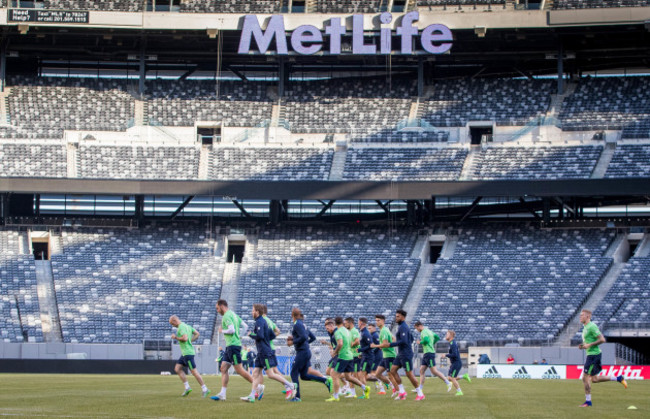 A view of Ireland training in the MetLife Stadium