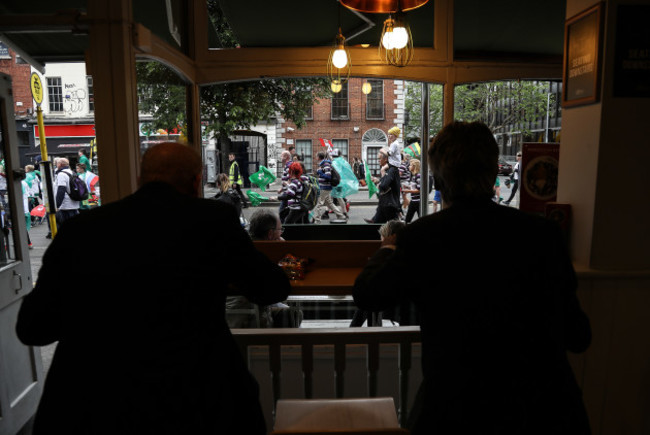 A view of supporters during the parade