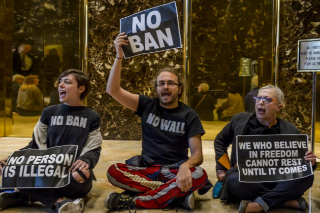 NY: Anti-Trump protest at Trump Tower