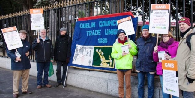 GMB members at a protest credit IUF