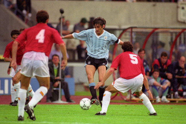 Soccer - FIFA World Cup Italia 90 - Group E - Uruguay v Spain - Stadio Friuli, Udine