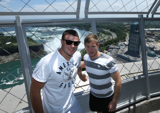 Robbie Henshaw and Kieran Marmion at the Falls