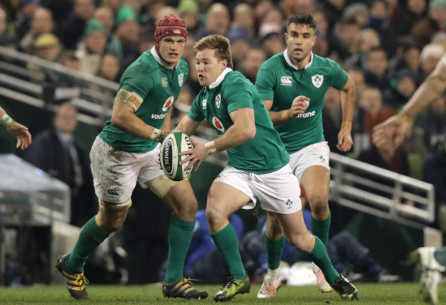 Kieran Marmion with Josh Van der Flier and Conor Murray