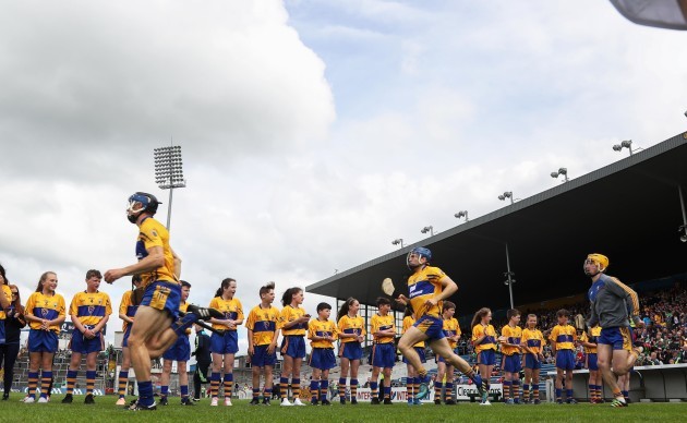 Clare make their way on to the field