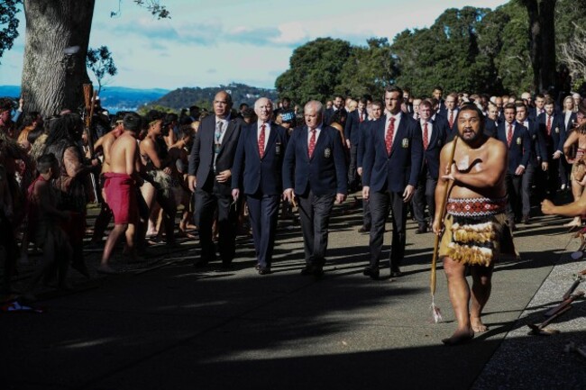 Manager John Spencer Head coach Warren Gatland and captain Sam Warburton