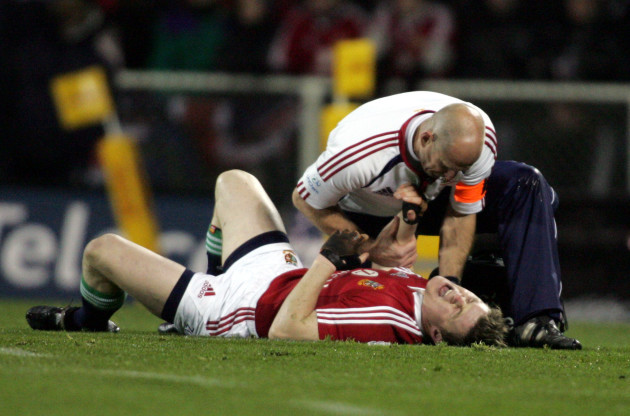 An injured Brian O'Driscoll