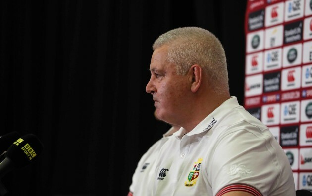 Head Coach Warren Gatland during the press conference