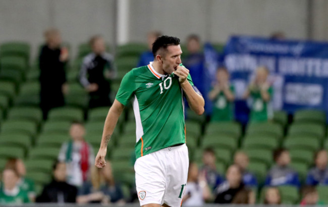 Robbie Keane celebrates scoring his goal