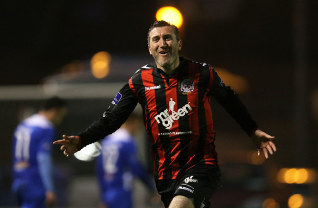 Jason Byrne celebrates scoring their second goal