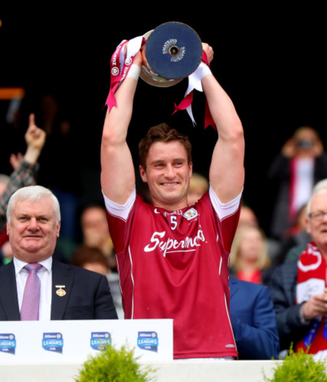 Gary O'Donnell lifts the trophy