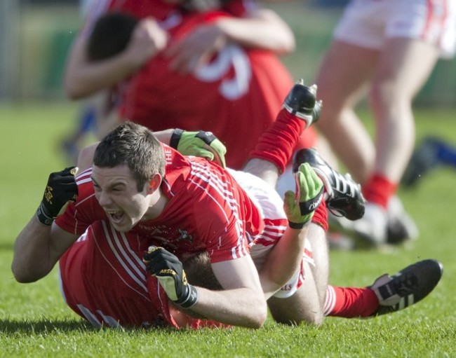 Noel Galvin celebrates