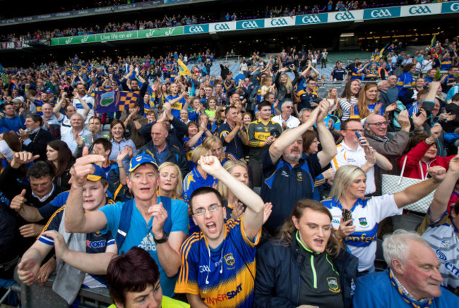 Tipperary fans celebrate after the game