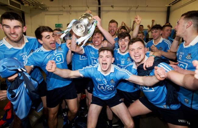 Cillian O’Shea and Con O’Callaghan lift the trophy