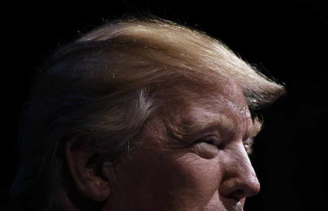 President Trump and First Lady Melania Trump attend a reception