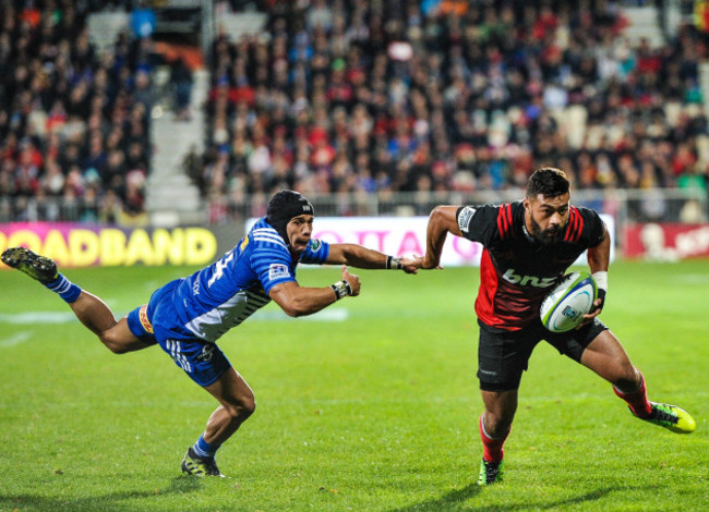 Richie Mo'unga with Cheslin Kolbe