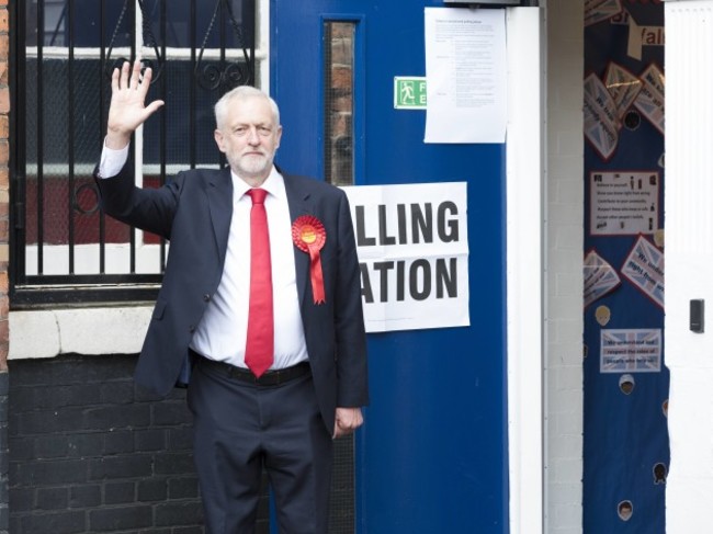 Labour Party Leader Jeremy Corbyn arrives to vote at the Polling station in Islington. London, UK 08/06/2017