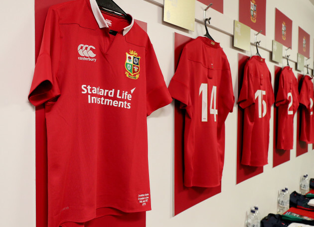 A view of a Lions jersey in the changing room