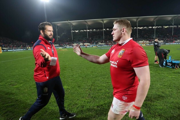 Andy Farrell with Tadgh Furlong after the game