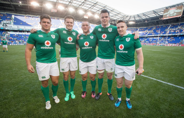 Ireland new caps Dave Heffernan, Jacob Stockade, Andrew Porter, james Ryan and Rpry Scannell