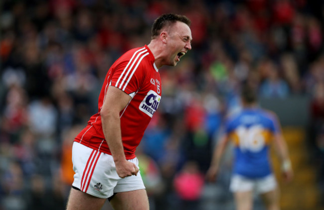 Paul Kerrigan celebrates at the final whistle