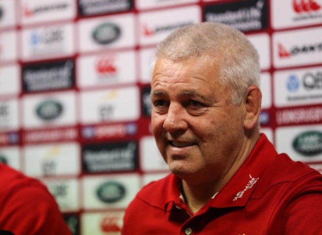 British and Irish Lions head coach Warren Gatland during the press conference