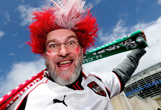 An Austrian fan before the game