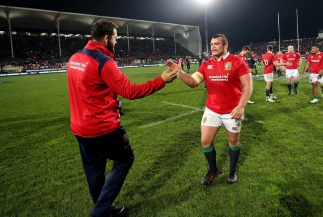 Andy Farrell with Jack McGrath after the game