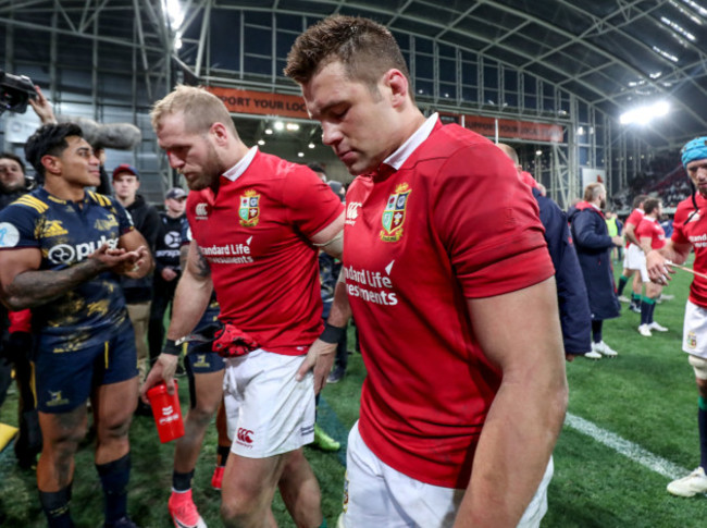 James Haskell and CJ Stander leave the field after the game