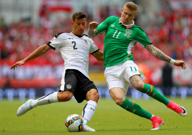 James McClean with Stefan Lainer