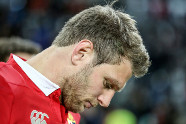 Dan Biggar leaves the field after the game