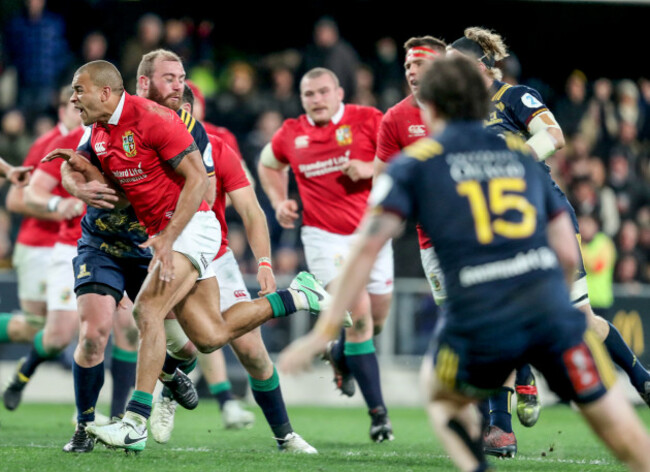 Jonathan Joseph knocks the ball on at the end of the game