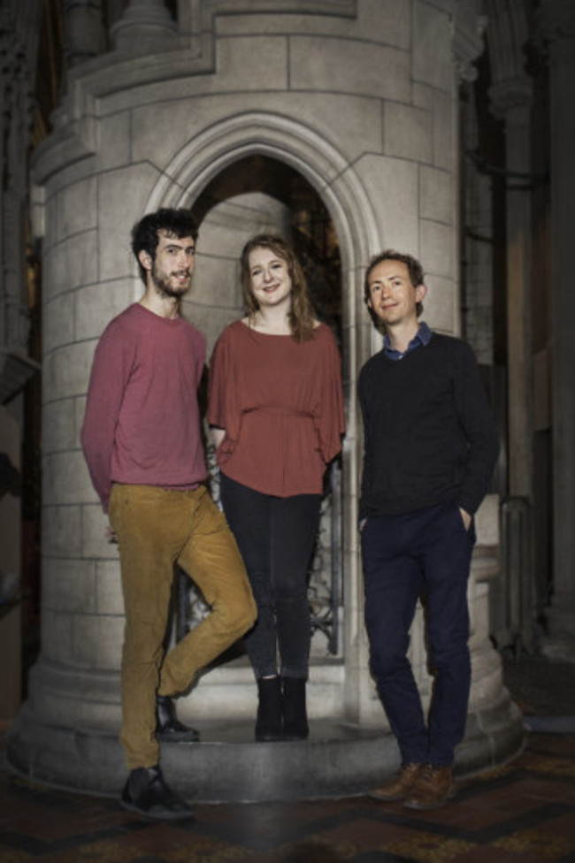 (left-right) Music artists Sebastian Adams, Yseult Cooper Stockdale and composer Tom Lane who feature in Pipeworks 2017 Organ Festival 20-25 June Pic  Monika Chmielarz