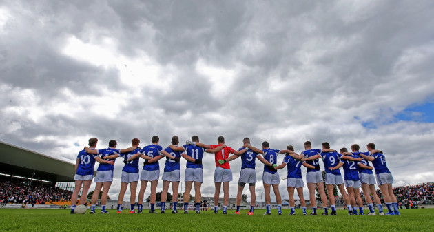 That Laois team stand for The National Anthem