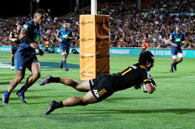 James Lowe scores a try