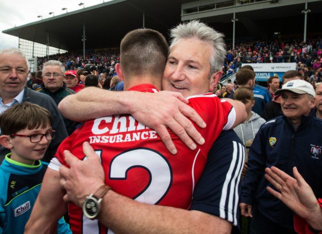 Kieran Kingston celebrates with his son