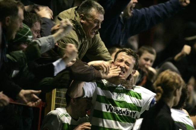 Fans celebrate with Aidan Price