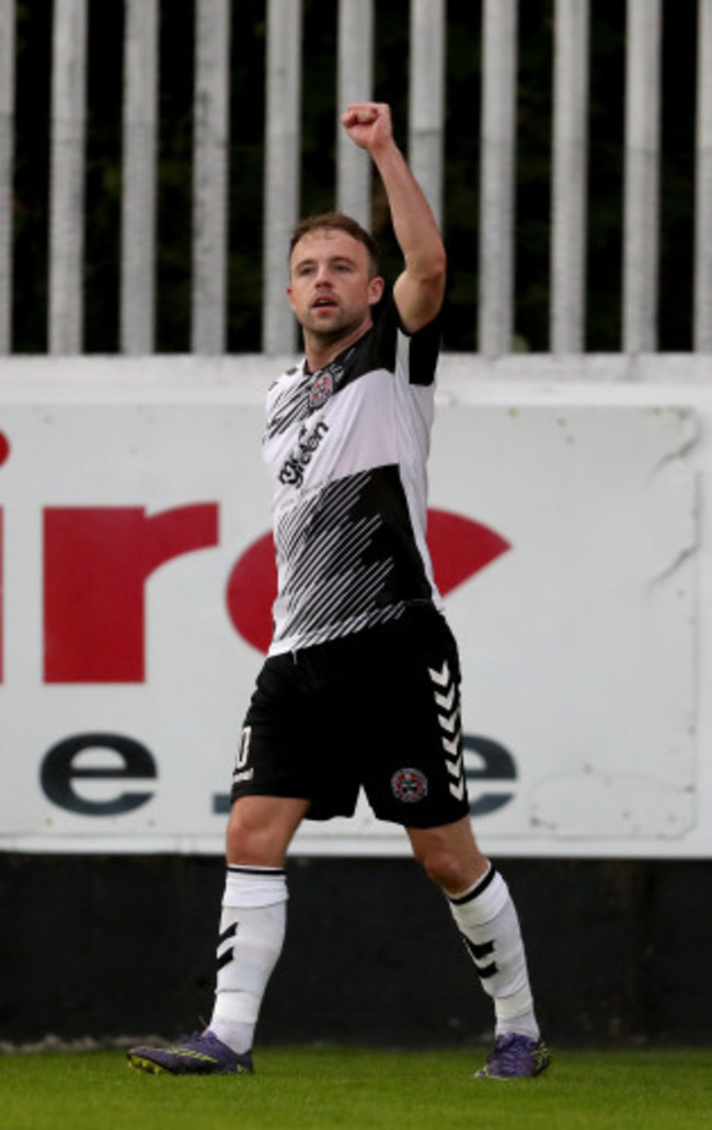 Keith Ward celebrates his sides second goal