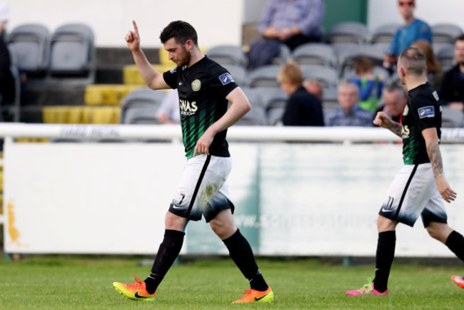 Ryan Brennan celebrates scoring his sides second goal