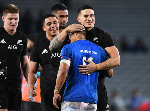 Sonny Bill Williams consoles Tim Nani Williams after the game